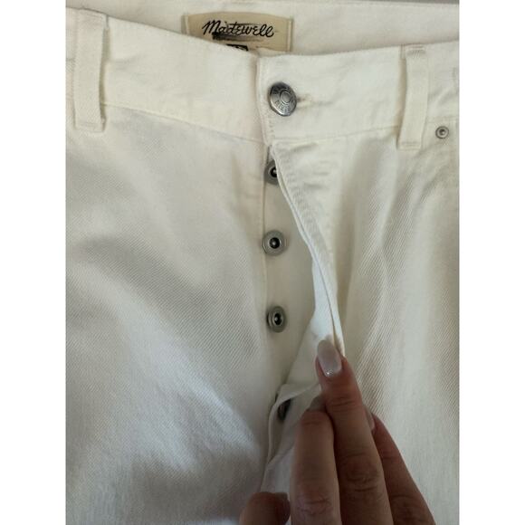 Madewell Pieced Barrel-Leg Jeans in Vintage Canvas White Women’s Size 33 NWT - Picture 6 of 12